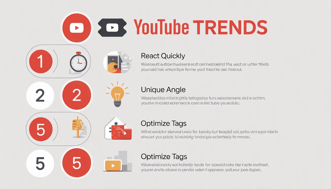 Infographic showing 5 tips to capitalize on YouTube trending videos